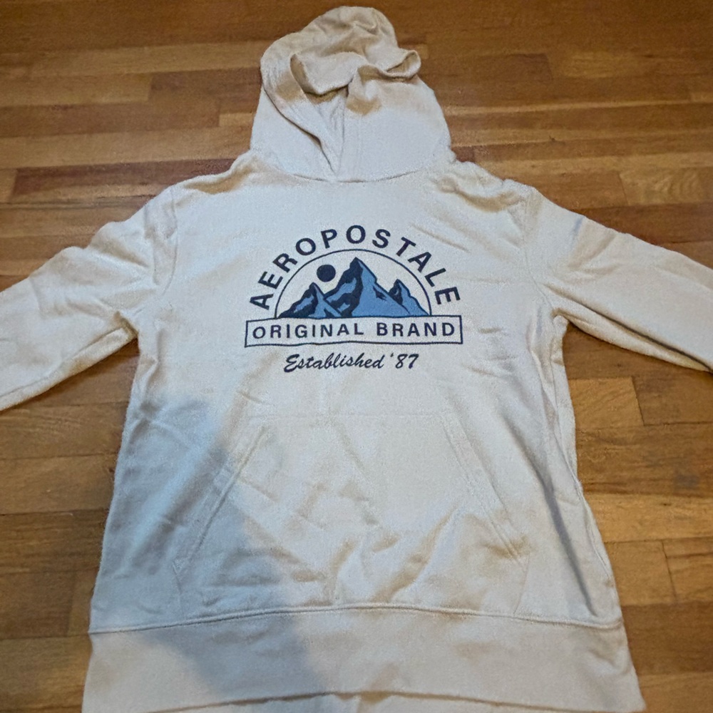 Aeropostale Beige Logo Hoodie